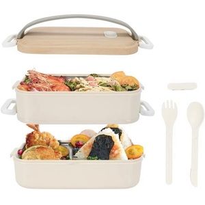 All-in-one Bento Box Lunch 304 Stainless Steel Liner With Spoon Fork Leak Proof